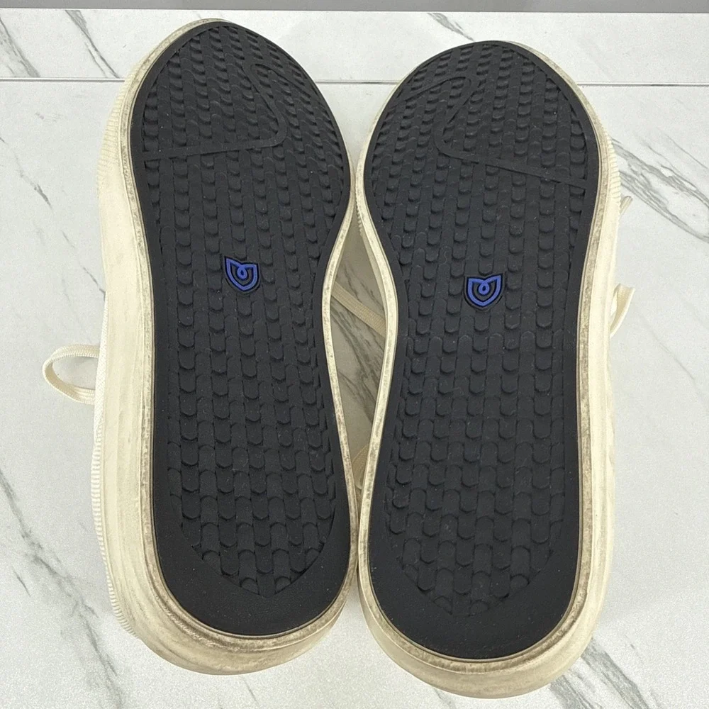 Rothys The RS02 Sneaker Bone White Knit Mesh Relaxed Minimalist Shoes 12M/13.5W